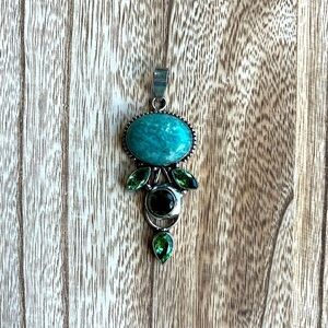 Amazonite and Peridot Pendant